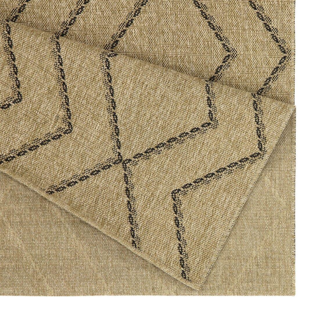 Earth - Indoor / Outdoor Polypropylene Area Rug - Jute / Black - Furniture Home Direct