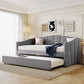 Upholstered Daybed Sofa Bed With Trundle Bed And Wood Slat - Furniture Home Direct