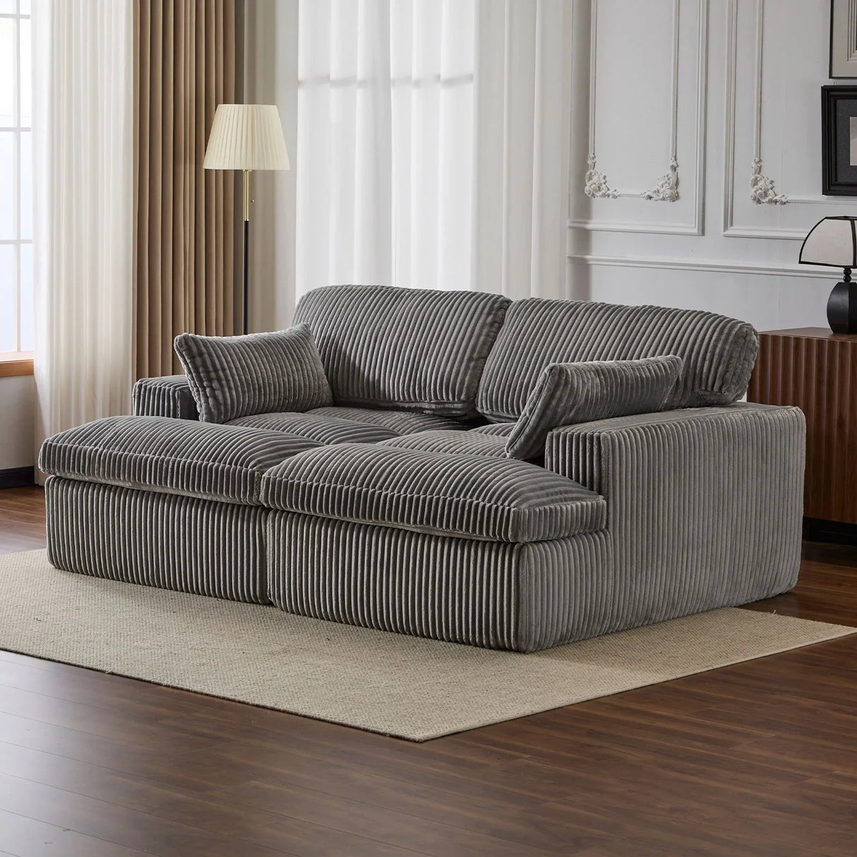 Double Chaise Lounge Chair, Oversized Upholstered Sleeper Cloud Couch - Furniture Home Direct
