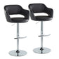 Margarite - Contemporary Ajustable Barstool With Swivel With Rounded T Footrest (Set of 2) - Furniture Home Direct