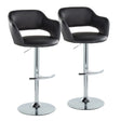Margarite - Contemporary Ajustable Barstool With Swivel With Rounded T Footrest (Set of 2) - Furniture Home Direct