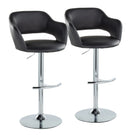 Margarite - Contemporary Ajustable Barstool With Swivel With Rounded T Footrest (Set of 2) - Furniture Home Direct