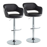 Margarite - Contemporary Ajustable Barstool With Swivel With Rounded T Footrest (Set of 2) - Furniture Home Direct