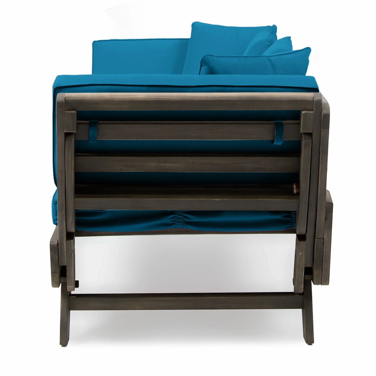 Outdoor Sofa With Wood Frame - Blue - Furniture Home Direct