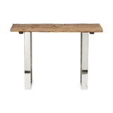 Rustic Glam Console Table With Reclaimed Wood And Iron Frame - Natural - Furniture Home Direct