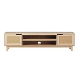 Modern Door Low TV Stand For TVs Up To 80" - Coastal Oak - Furniture Home Direct