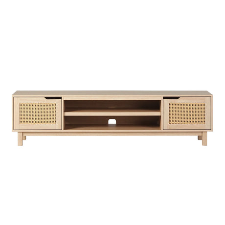 Modern Door Low TV Stand For TVs Up To 80" - Coastal Oak - Furniture Home Direct