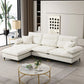 L Shaped Convertible Sectional Sofa 4 Seat Tufted Couch Set With Two Tone Adjust Legs Cloud Movable Ottoman - Furniture Home Direct