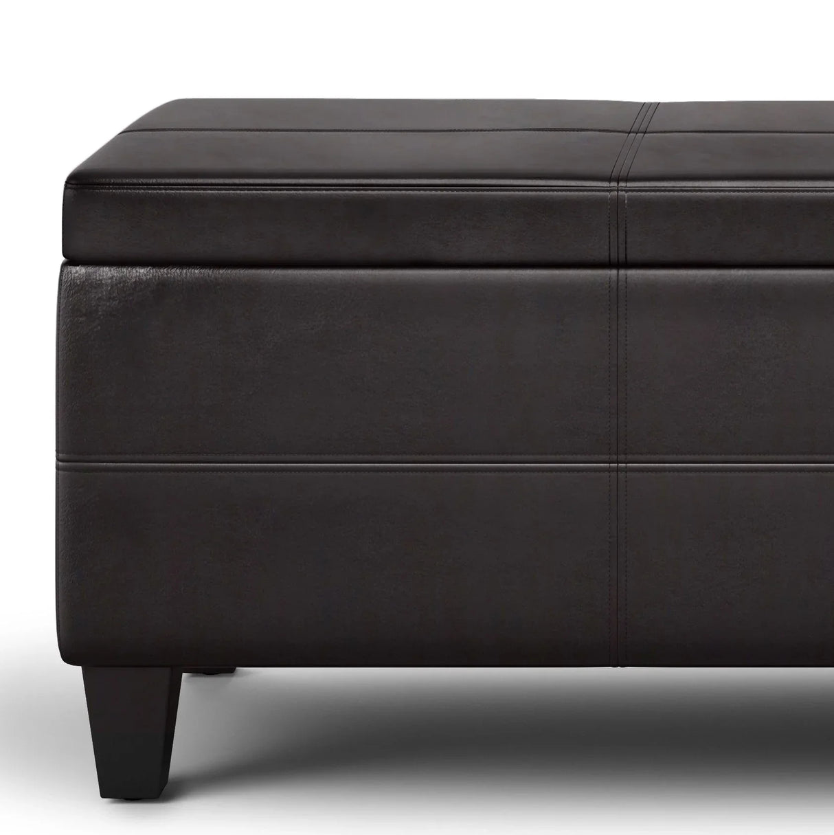 Avalon - Lift Top Rectangular Storage Ottoman - Tanners Brown - Furniture Home Direct