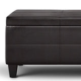 Avalon - Lift Top Rectangular Storage Ottoman - Tanners Brown - Furniture Home Direct