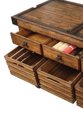 Kaif - Distressed Chestnut Kitchen Cart - Chestnut - Furniture Home Direct