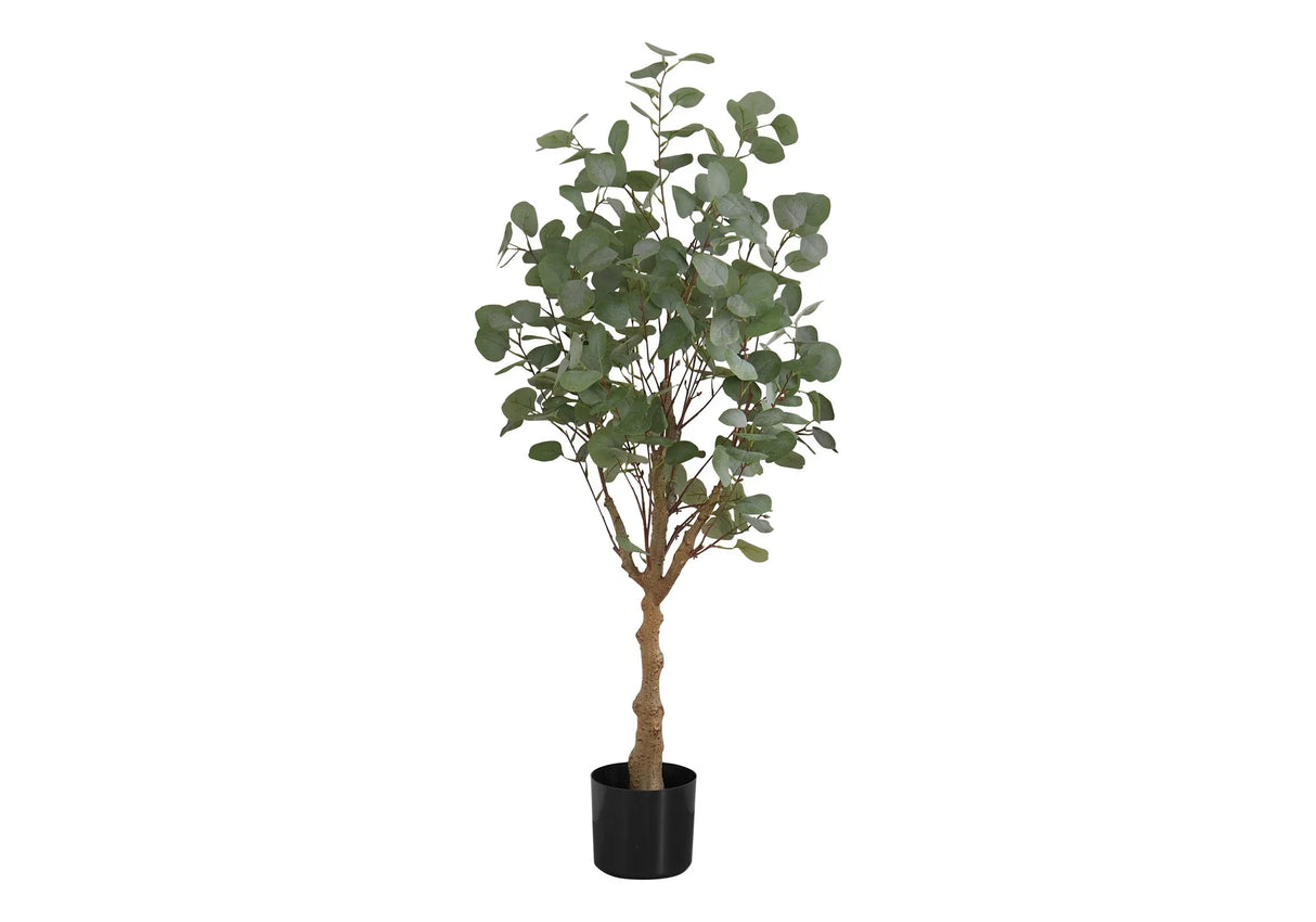 46" Tall, Artificial Plant, Eucalyptus Tree, Indoor, Faux, Fake, Floor, Greenery, Potted, Decorative - Green / Black - Furniture Home Direct