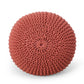Bordeaux - Knitted Cotton Round Pouf Ottoman, Floor Cushion - Furniture Home Direct