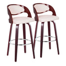Pino - Mid Century Modern Fixed Height Barstool With Swivel & Round Footrest (Set of 2) - Furniture Home Direct
