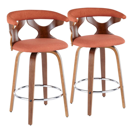 Gardenia - Mid Century Modern Fixed Height Counter Stool With Swivel (Set of 2) - Furniture Home Direct