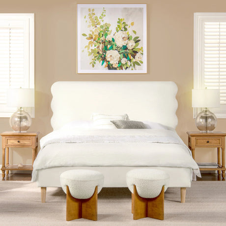 Stockholm - Modern Wavy Headboard Platform Bed - Furniture Home Direct
