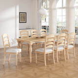 Topmax - Vintage Traditional Extendable Dining Table Set With Removable Leaf - Furniture Home Direct