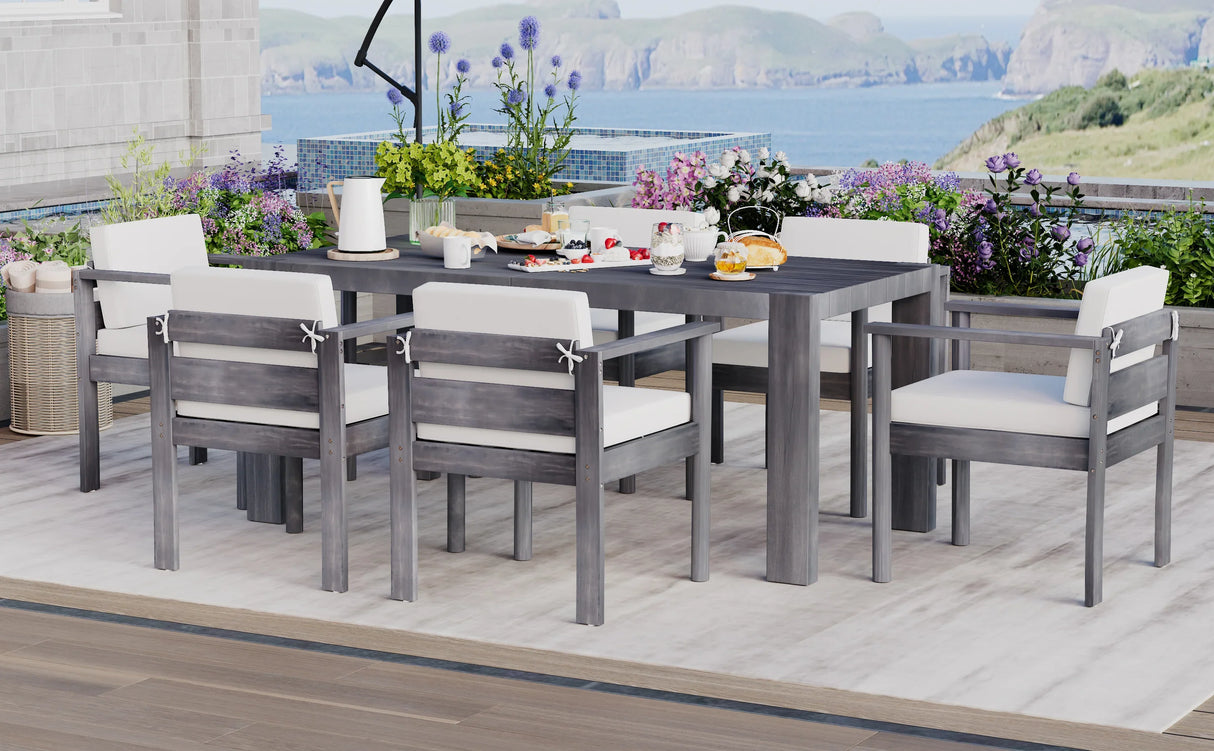 7 Piece Patio Dining Table Set - Furniture Home Direct