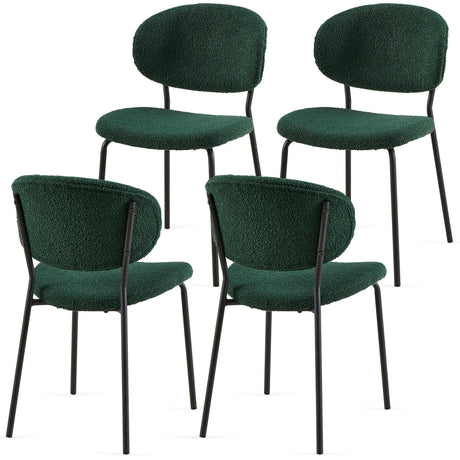 Boucle Dining Chairs, Dining Chairs With Metal Legs For Dining Room, Kitchen, Living Room - Furniture Home Direct