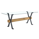 Dining Set Glass Table with Dark Gray Chairs Charcoal - Furniture Home Direct