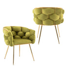 Luxury Modern Simple Leisure Velvet Single Sofa Chair Bedroom Lazy Person Household Dresser Stool Manicure Table Back Chair - Furniture Home Direct