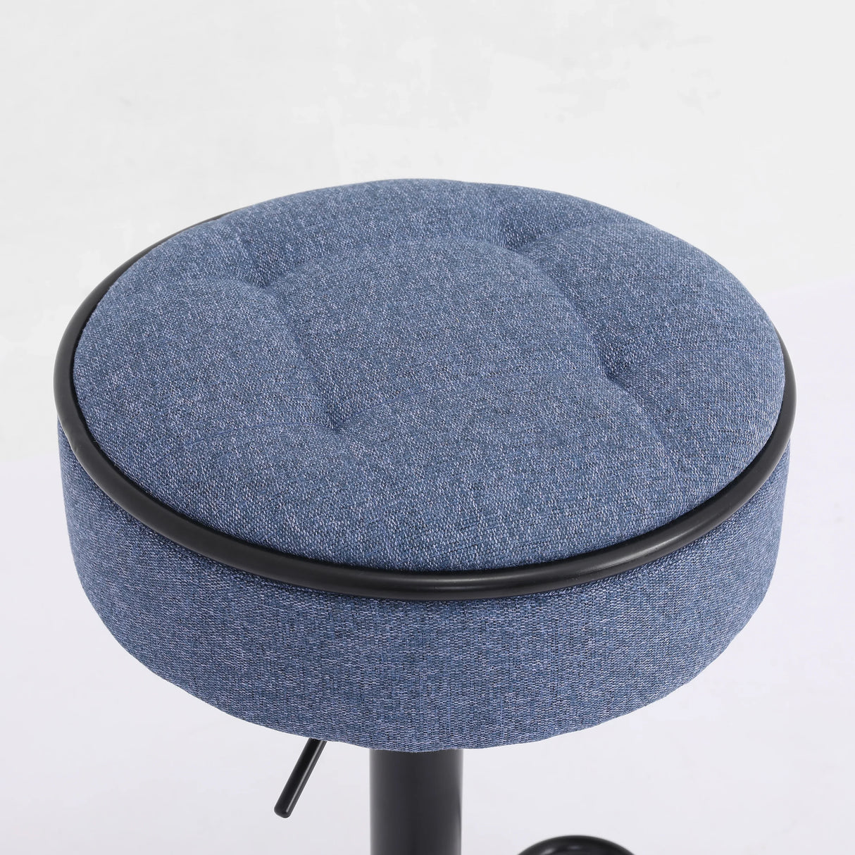 Counter Stool Set Round Upholstered Bar Stools Kitchen Blue - Furniture Home Direct