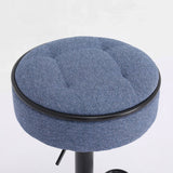 Counter Stool Set Round Upholstered Bar Stools Kitchen Blue - Furniture Home Direct