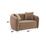 Keith - Chenille Loveseat With 2 Matching Color Toss Pillows - Furniture Home Direct