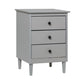 Classic 3 Drawer Solid Wood Nightstand - Furniture Home Direct