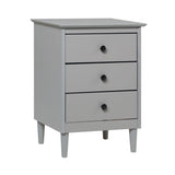 Classic 3 Drawer Solid Wood Nightstand - Furniture Home Direct