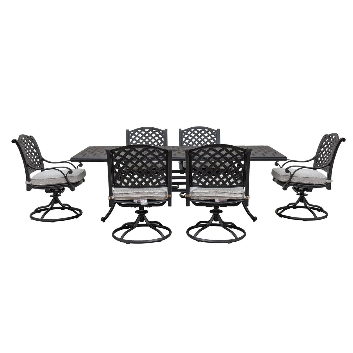 Stylish Outdoor 7 Piece Aluminum Dining Set With Cushion - Furniture Home Direct