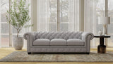 Traditional Tufted Leather Chesterfield Nailhead Sofa - Furniture Home Direct
