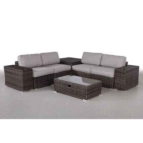 Modern Patio Rattan Sectional Set With Cushions - Furniture Home Direct