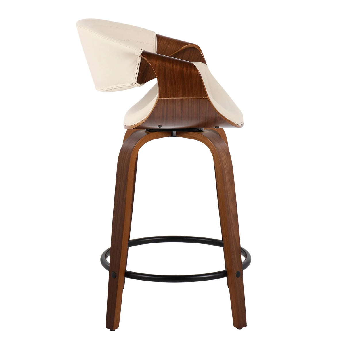 Symphony - Mid Century Modern Fixed Height Counter Stool With Swivel With Round Footrest (Set of 2) - Furniture Home Direct