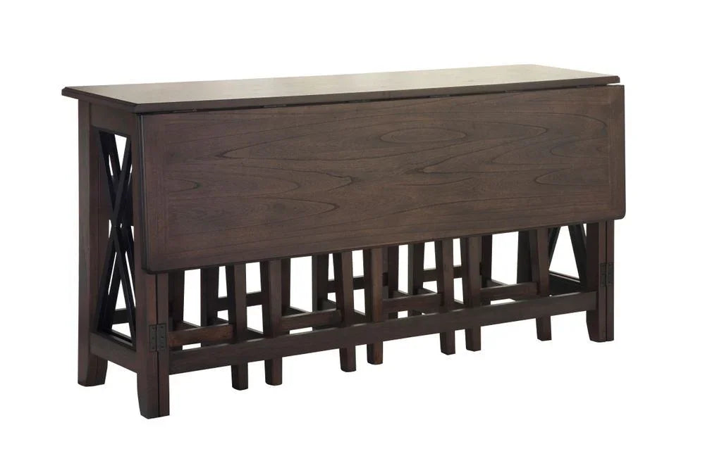 Drop Leaf Table With 4 Stools - Dark Brown - Furniture Home Direct