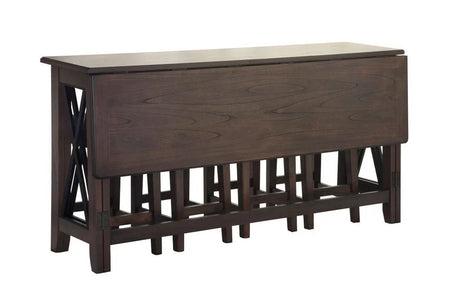 Drop Leaf Table With 4 Stools - Dark Brown - Furniture Home Direct