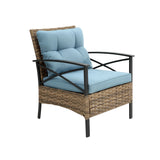 4 PC Outdoor Patio Set - Blue - Furniture Home Direct