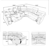 Home Theater Seating Manual Recliner With Cup Holder, Hide - Away Storage PU Reclining Sofa For Living Room, Home Theater - Furniture Home Direct