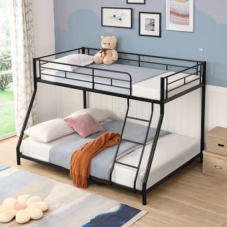 Twin Over Full Metal Bunk Bed - Black - Furniture Home Direct