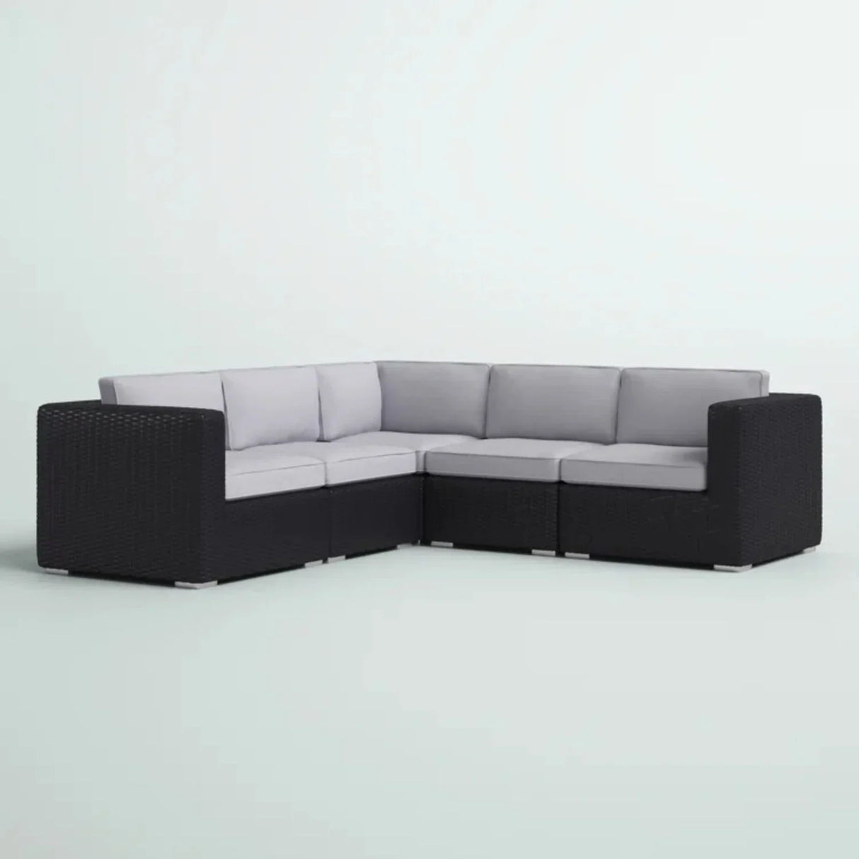 Luxurious Wicker Patio Sectional With Weather Resistant Sunbrella Cushions - Furniture Home Direct