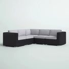 Luxurious Wicker Patio Sectional With Weather Resistant Sunbrella Cushions - Furniture Home Direct