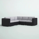 Luxurious Wicker Patio Sectional With Weather Resistant Sunbrella Cushions - Furniture Home Direct