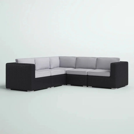 Luxurious Wicker Patio Sectional With Weather Resistant Sunbrella Cushions - Furniture Home Direct