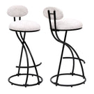 Round Print Bar Stools Upholstered Chairs For Kitchen (Set of 2) - Furniture Home Direct