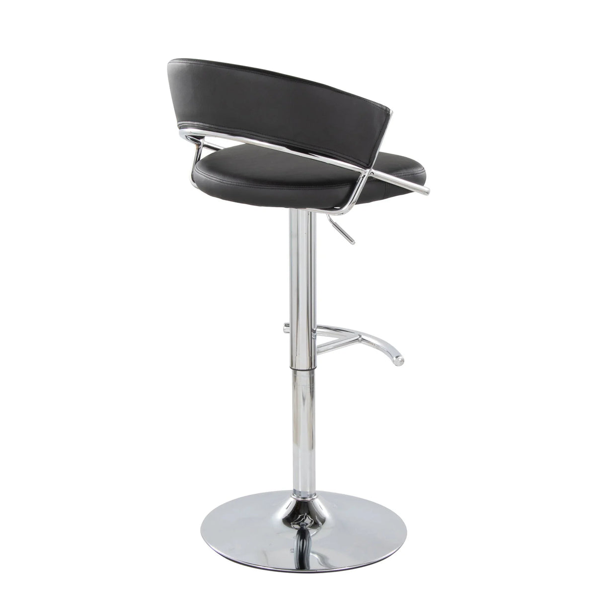 Jie - Contemporary Adjustable Barstool With Swivel & Rounded T Footrest (Set of 2) - Furniture Home Direct