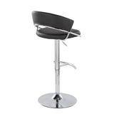Jie - Contemporary Adjustable Barstool With Swivel & Rounded T Footrest (Set of 2) - Furniture Home Direct