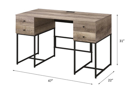 Desirre - Wirting Desk With USB Port - Oak - Furniture Home Direct
