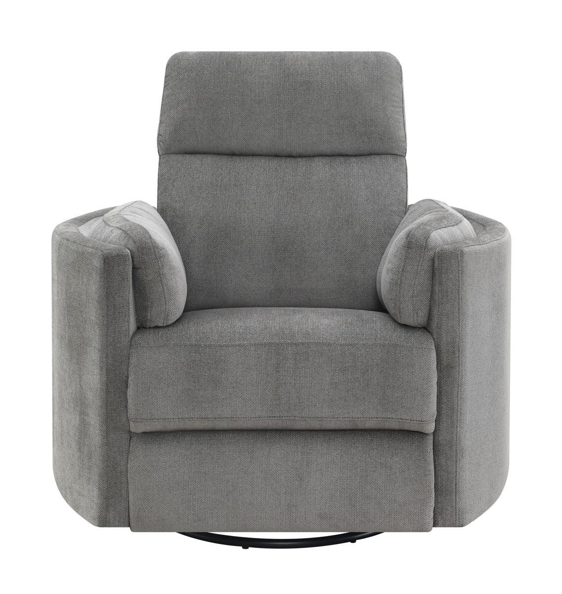 Sagen - Chenille Glider Recliner With Swivel - Furniture Home Direct