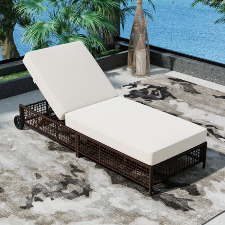 Outdoor Lounge Chair - Beige - Furniture Home Direct