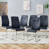 Modern Dining Chairs With Padded Seat, Metal Legs - Furniture Home Direct